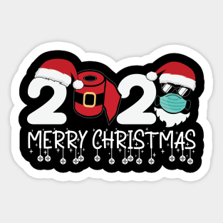 Merry Christmas 2020 Quarantine Christmas Santa Face Mask Sticker